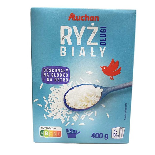 Ryż biały długoziarnisty Auchan 400 g