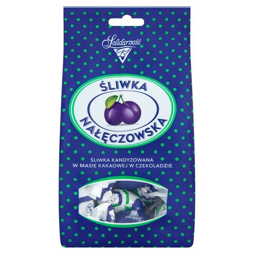 Śliwka kandyzowana w masie kakaowej w czekoladzie  Solidarność 350 g