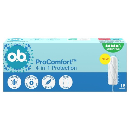 Tampony ProComfort 4-in-1 super plus o.b. 16 sztuk