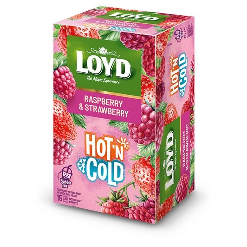 Herbata owocowa Hot&Cold malina i truskawka Loyd 15 torebek