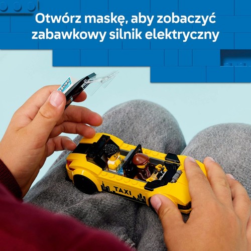 City Żółta taksówka 60487, model samochodu z dwiema minifigurkami LEGO 1 sztuka