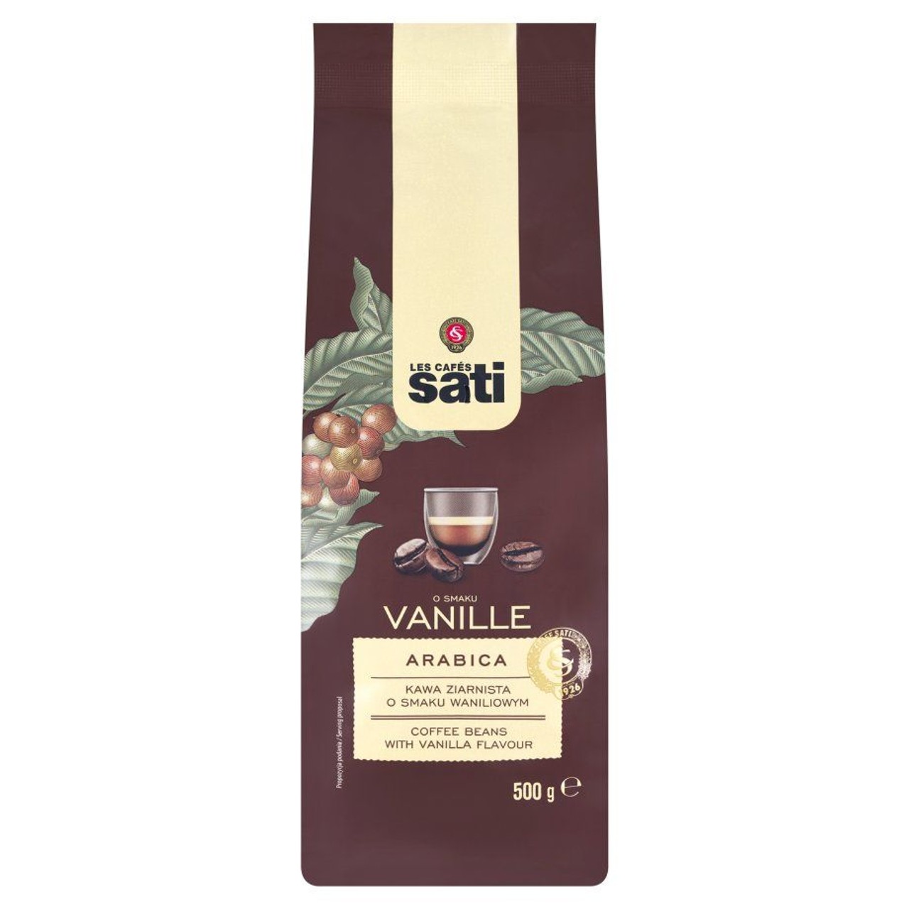 Kawa ziarnista Arabica o smaku waniliowym Sati 500 g