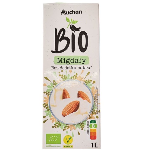 BIO Napój migdałowy bez dodatku cukru Auchan 1 l