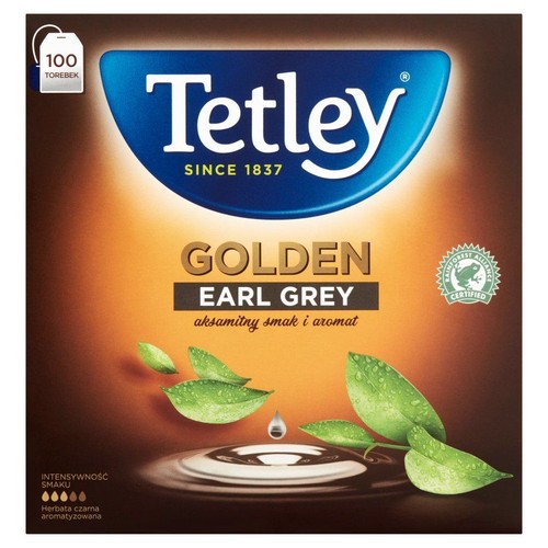 Herbata czarna Golden Earl Grey   Tetley 100 torebek