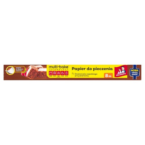 Biały papier do pieczenia Multi-Bake Technology od JAN Niezbędny, długość 8 metrów. Doskonale zapobiega przywieraniu.