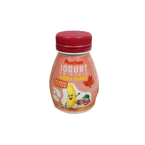 Jogurt do picia wiśnia - banan Auchan 200 g
