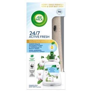 Odświeżacz automatyczny z wkładem 228 ml Kwiat Bawełny Air Wick zestaw