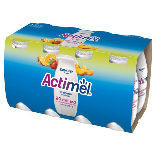 Actimel L.casei z witaminami B6 i D wieloowocowy Danone 8 x 100 g