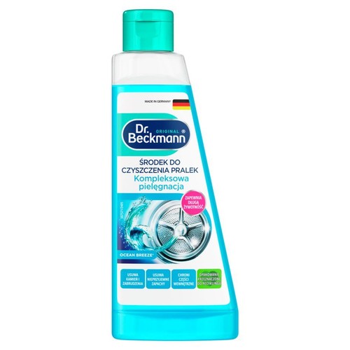 Płyn Dr. Beckmann Ocean Breeze do czyszczenia pralek. Chroni części wewnętrzne, zapewnia długą żywotność urządzenia.