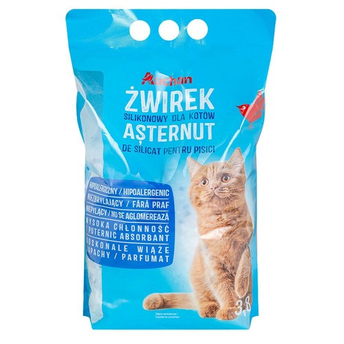 Żwirek silikonowy dla kotów hipoalergiczny Auchan 3,8 l