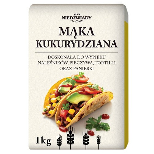 Mąka kukurydziana pełnoziarnista Młyn Niedźwiady 1 kg