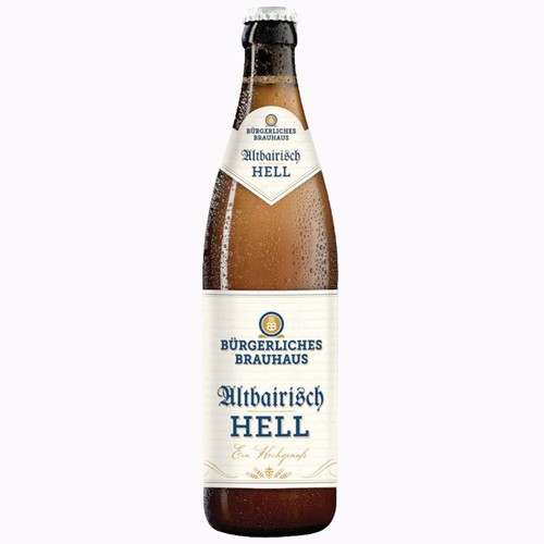 Piwo niemieckie jasne Altbairisch Hell alk. 4,9% obj. Burgerliches Brauhaus  500 ml
