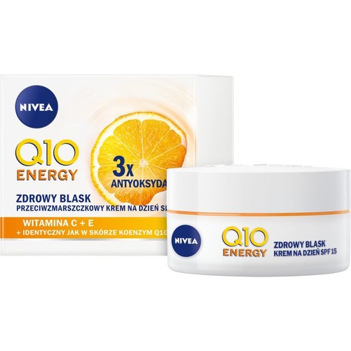 Krem Nivea Q10 Energy Zdrowy Blask z witaminą C+E i koenzymem Q10.
