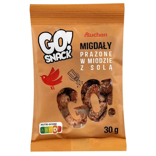 Go Snack migdały prażone w miodzie z solą Auchan 30 g