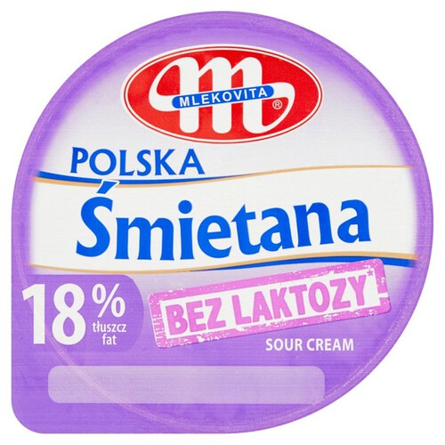 Śmietana 18% bez laktozy Mlekovita 200 g