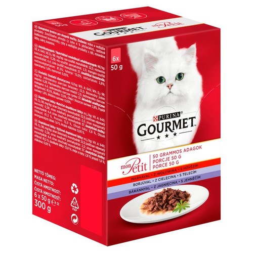 Karma mokra mięsne smaki dla dorosłych kotów Gourmet 6 x 50 g