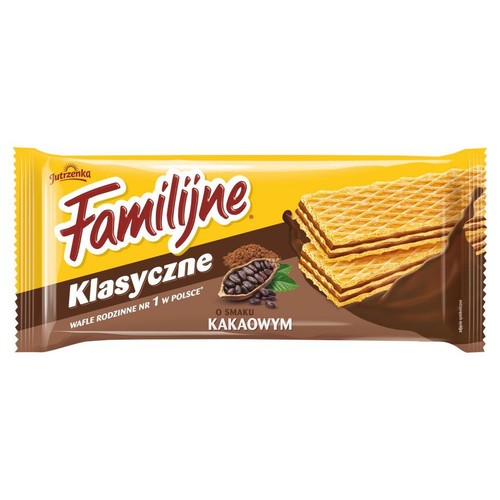 Wafle Familijne klasyczne kakaowe Jutrzenka 180 g