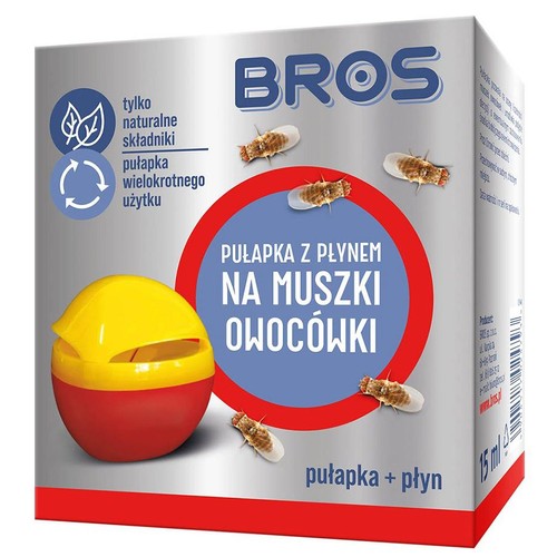 Pułapka z płynem na muszki owocówki BROS 30 ml