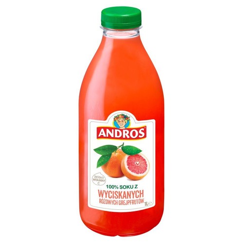 Sok z różowych grejpfrutów Andros 1 l