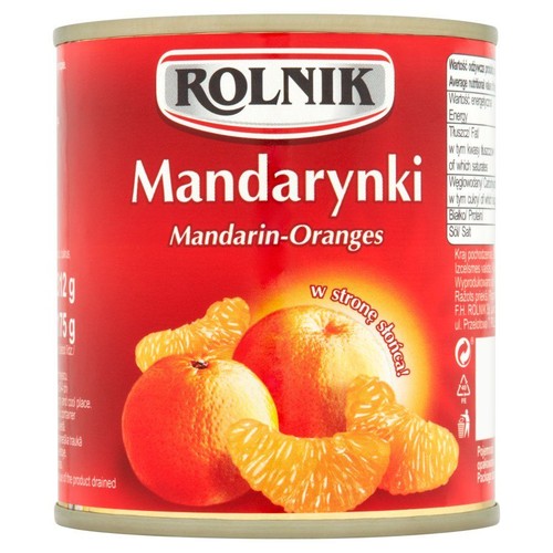 Mandarynki w delikatnie słodkim syropie Rolnik 175 g