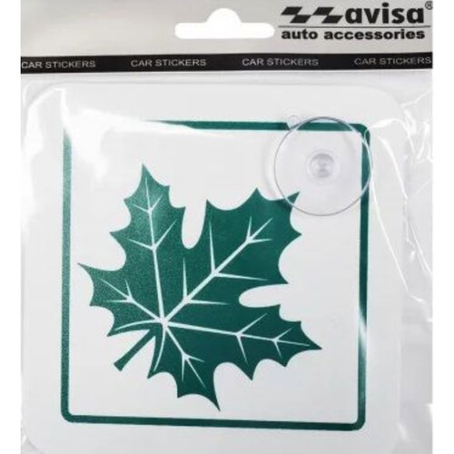 Emblemat na przyssawkę zielony liść Avisa 1 sztuka