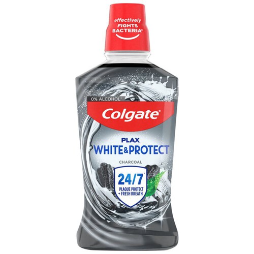 Plax Płyn do płukania jamy ustnej White +Charcoal  Colgate 500 ml