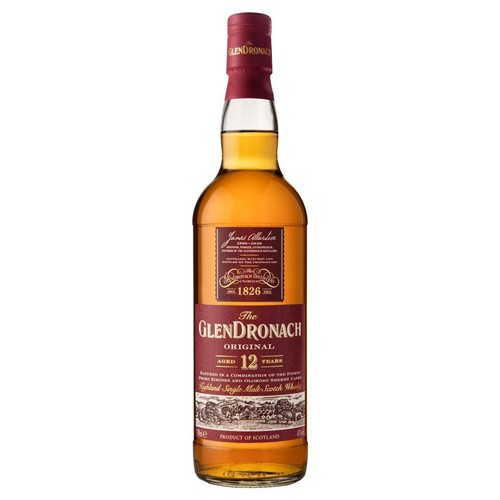 The Glendronach Original to 12-letnia szkocka whisky single malt, pochodząca z regionu Highland. Butelka z ciemnoczerwoną etykietą zawiera informacje o dojrzewaniu w beczkach po sherry. Na etykiecie widnieje nazwa destylarni i rok 1826.