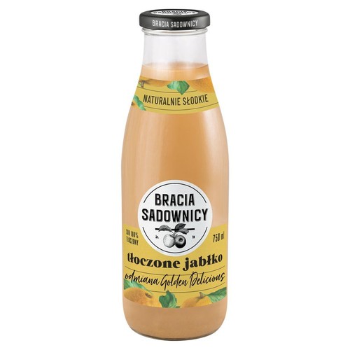Sok jabłkowy, tłoczony z całych owoców odmiany Golden Delicious Bracia Sadownicy 750 ml
