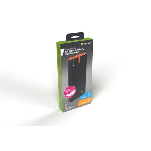 Powerbank EnerGo 10000mAh czarno-pomarańczowy Tracer 1 sztuka