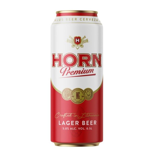 Piwo litewskie Premium Lager alk. 5,0% obj. Horn 500 ml
