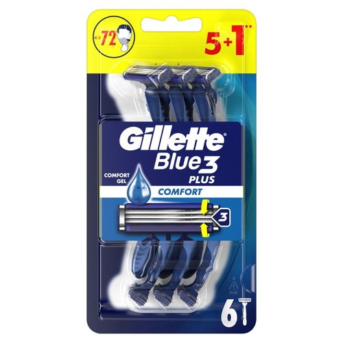 Maszynki do golenia dla mężczyzn Blue 3 Comfort Gillette 6 sztuk