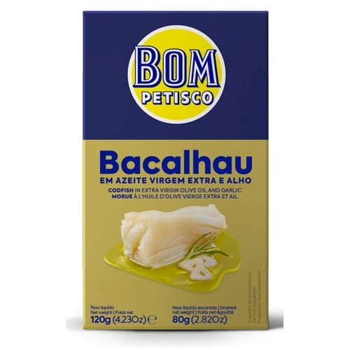 Dorsz w oliwie z oliwek z czosnkiem    BOM PETISCO 120 g