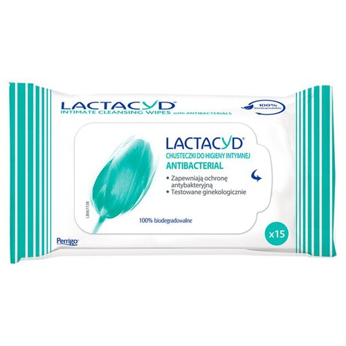 Chusteczki do higieny intymnej Antibacterial Lactacyd 15 sztuk