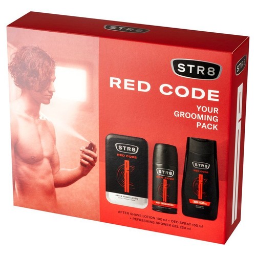 Zestaw Red Code woda po goleniu+dezodorant+Żel pod prysznic STR8 zestaw