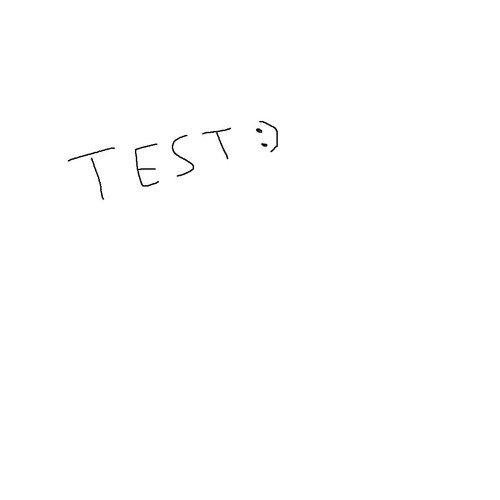 Napis "TEST :)" na białym tle.