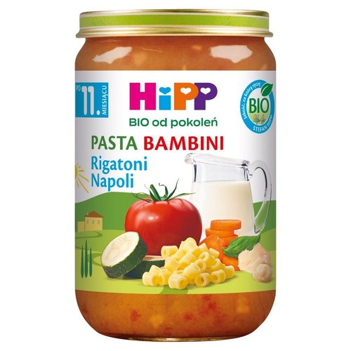 BIO Pasta Bambini Rigatoni Napoli po 11 miesiącu HIPP 220 g
