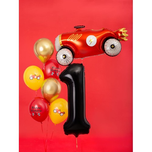 Balon foliowy Cyfra '1' 86cm czarny (1 op. / 1 szt.) PartyDeco 1 sztuka