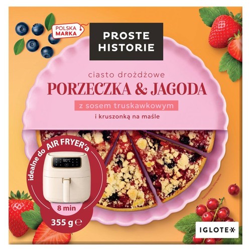 Ciasto drożdżowe z kruszonką porzeczka & jagoda Proste Historie 355 g