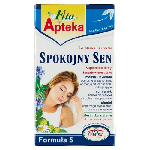 Spokojny Sen herbata ziołowa z melisą i lawendą Fito Apteka 20 torebek