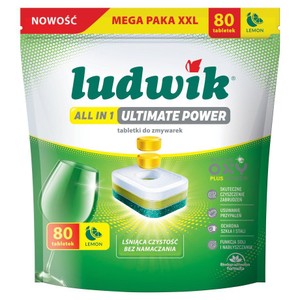 Tabletki do zmywarek All in 1 Ultimate Power lemon Ludwik 80 tabletek