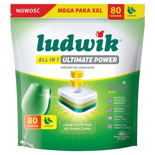 Tabletki do zmywarek All in 1 Ultimate Power lemon Ludwik 80 tabletek