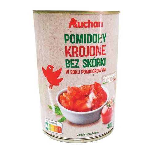 Pomidory włoskie krojone  Auchan 240 g