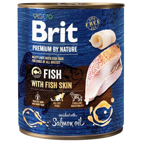 Karma mokra dla psów z rybą Brit 800 g