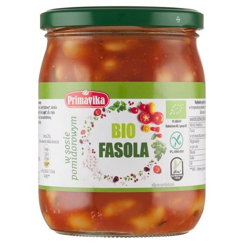 BIO Ziarna fasoli w sosie pomidorowym  Primaeco 440 g