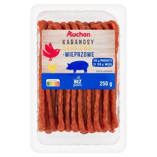 Kabanosy drobiowo wieprzowe Auchan 250 g