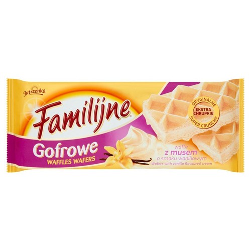 Familijne Gofrowe wafle o smaku waniliowym Jutrzenka 130 g