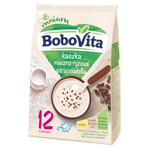 Kaszka mleczno-ryżowa stracciatella po 12 miesiącu Bobovita 210 g