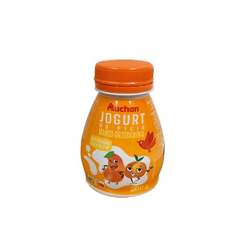 Jogurt do picia mango - brzoskwinia Auchan 200 g