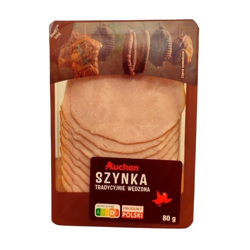 Szynka tradycyjnie wędzona Auchan 80 g