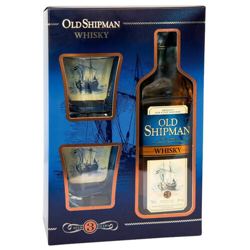 Old Shipman whisky + 2 szklanki Old Shipman zestaw